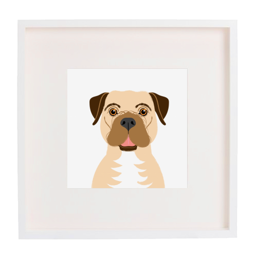 Border Terrier Dog Illustrative Portrait - framed poster print by Adam Regester