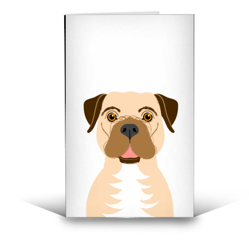 Border Terrier Dog Illustrative Portrait - funny greeting card by Adam Regester