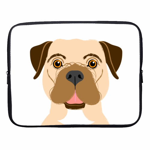 Border Terrier Dog Illustrative Portrait - designer laptop sleeve by Adam Regester