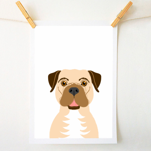 Border Terrier Dog Illustrative Portrait - A1 - A4 art print by Adam Regester