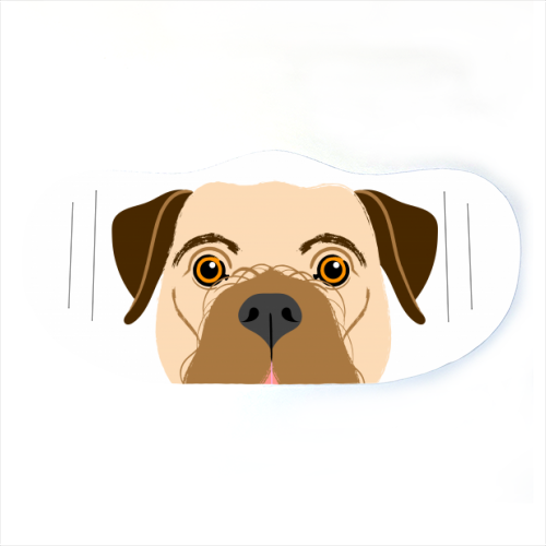 Border Terrier Dog Illustrative Portrait - face cover mask by Adam Regester
