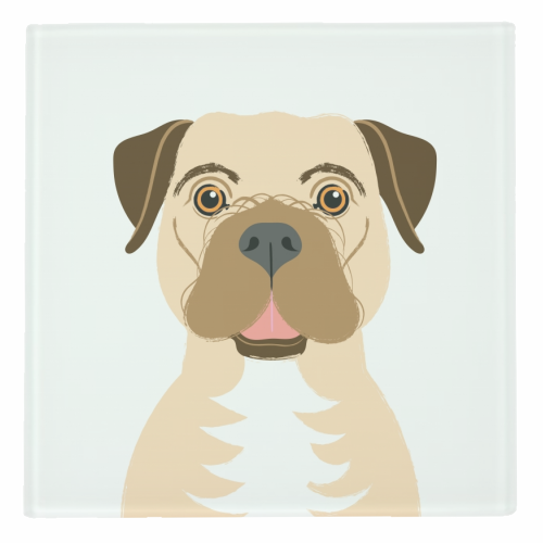 Border Terrier Dog Illustrative Portrait - personalised beer coaster by Adam Regester