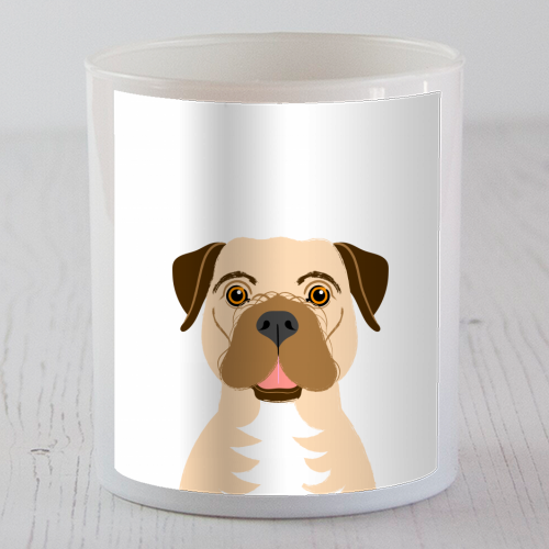 Border Terrier Dog Illustrative Portrait - scented candle by Adam Regester