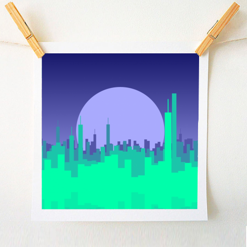 Vibrant Cityscape - A1 - A4 art print by Kaleiope Studio