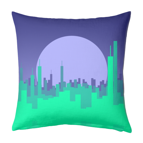 Vibrant Cityscape - designed cushion by Kaleiope Studio