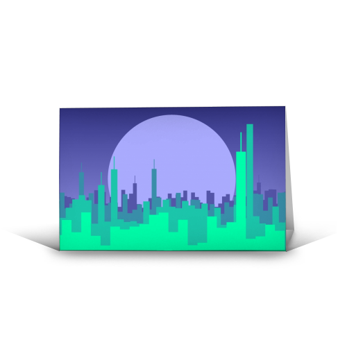 Vibrant Cityscape - funny greeting card by Kaleiope Studio