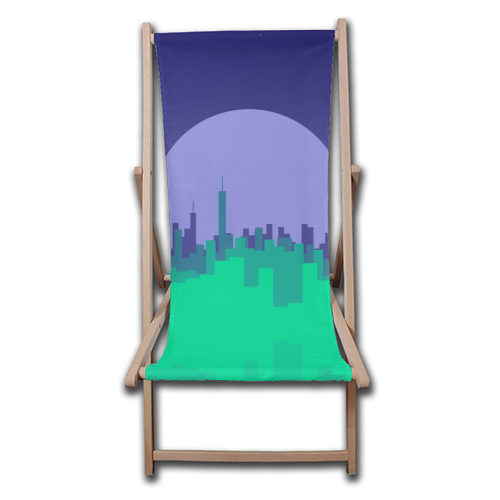 Vibrant Cityscape - canvas deck chair by Kaleiope Studio