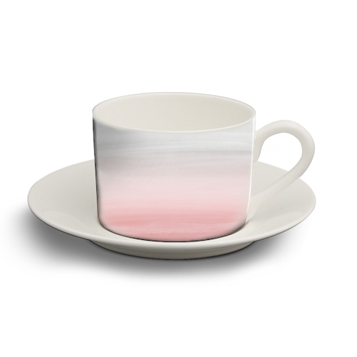 Touching Blush Gray Watercolor Abstract #1 #painting #decor #art - personalised cup and saucer by Anita Bella Jantz