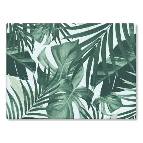Tropical Jungle Leaves Pattern #4 #tropical #decor #art - glass chopping board by Anita Bella Jantz