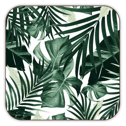 Tropical Jungle Leaves Pattern #4 #tropical #decor #art - personalised beer coaster by Anita Bella Jantz