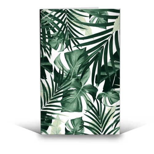 Tropical Jungle Leaves Pattern #4 #tropical #decor #art - funny greeting card by Anita Bella Jantz