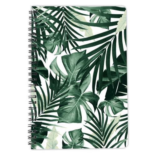 Tropical Jungle Leaves Pattern #4 #tropical #decor #art - personalised A4, A5, A6 notebook by Anita Bella Jantz