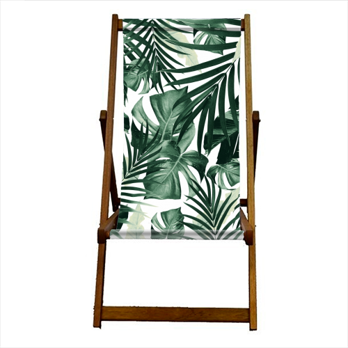 Tropical Jungle Leaves Pattern #4 #tropical #decor #art - canvas deck chair by Anita Bella Jantz