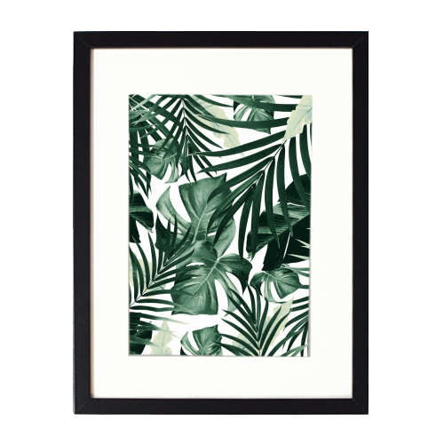 Tropical Jungle Leaves Pattern #4 #tropical #decor #art - framed poster print by Anita Bella Jantz