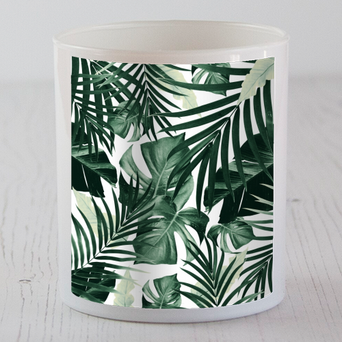 Tropical Jungle Leaves Pattern #4 #tropical #decor #art - scented candle by Anita Bella Jantz