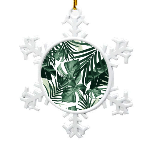 Tropical Jungle Leaves Pattern #4 #tropical #decor #art - snowflake decoration by Anita Bella Jantz