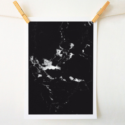 Black Marble #1 #decor #art - A1 - A4 art print by Anita Bella Jantz