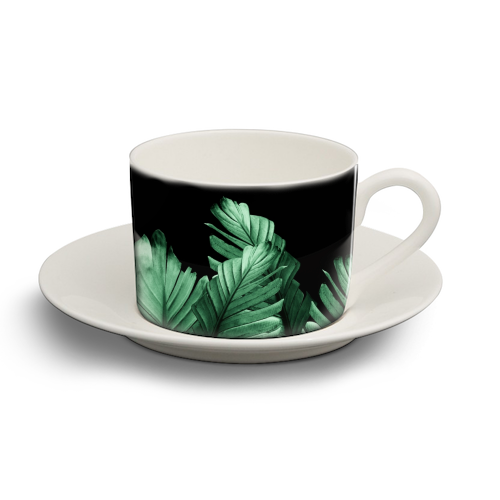 Green Banana Leaves Dream #2 #tropical #decor #art - personalised cup and saucer by Anita Bella Jantz