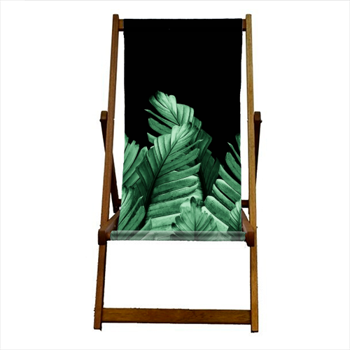 Green Banana Leaves Dream #2 #tropical #decor #art - canvas deck chair by Anita Bella Jantz