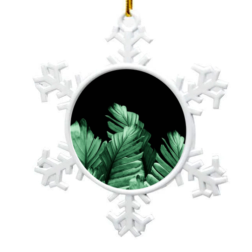 Green Banana Leaves Dream #2 #tropical #decor #art - snowflake decoration by Anita Bella Jantz
