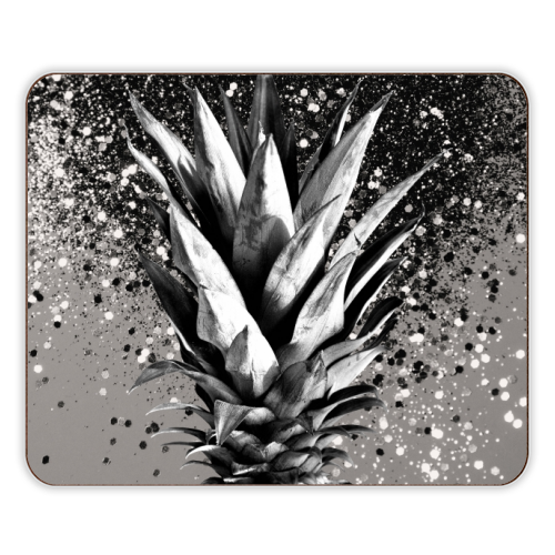 Pineapple Silver Gray Glitter Glam #1 #tropical #fruit #decor #art - designer placemat by Anita Bella Jantz