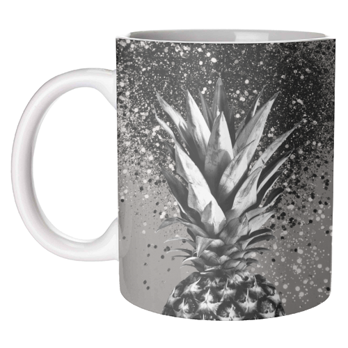 Pineapple Silver Gray Glitter Glam #1 #tropical #fruit #decor #art - unique mug by Anita Bella Jantz