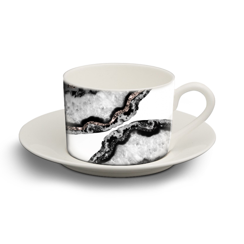 Yin Yang Agate Glitter Glam #1 #gem #decor #art - personalised cup and saucer by Anita Bella Jantz