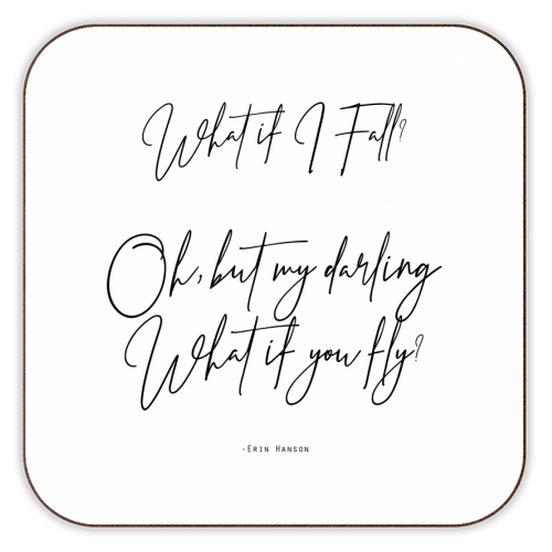 What If I Fall Oh But Darling What If You Fly - personalised beer coaster by Lilly Rose