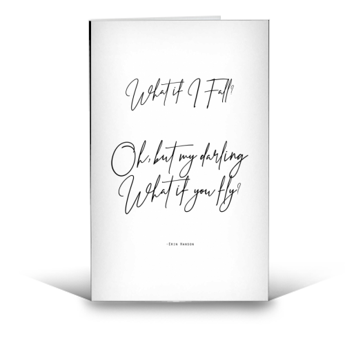 What If I Fall Oh But Darling What If You Fly - funny greeting card by Lilly Rose