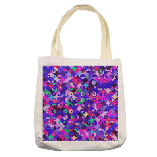 Colorful Retro Circles - printed tote bag by Kaleiope Studio