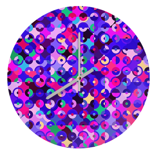 Colorful Retro Circles - quirky wall clock by Kaleiope Studio