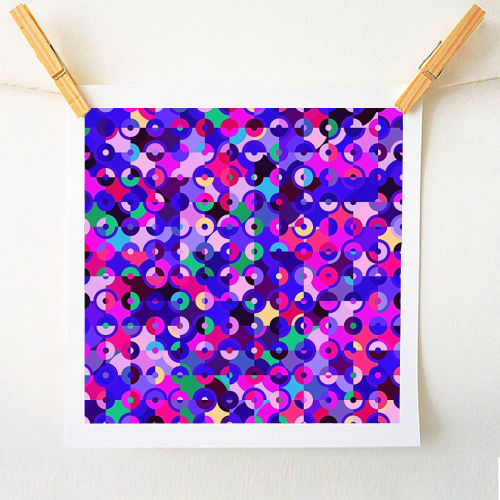 Colorful Retro Circles - A1 - A4 art print by Kaleiope Studio