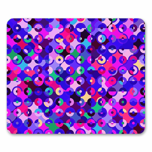 Colorful Retro Circles - funny mouse mat by Kaleiope Studio