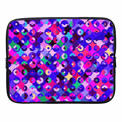 Colorful Retro Circles - designer laptop sleeve by Kaleiope Studio