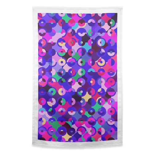 Colorful Retro Circles - funny tea towel by Kaleiope Studio