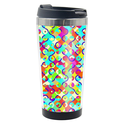 Colorful Retro Circles - photo water bottle by Kaleiope Studio