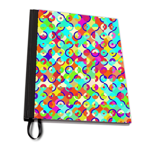 Colorful Retro Circles - personalised A4, A5, A6 notebook by Kaleiope Studio