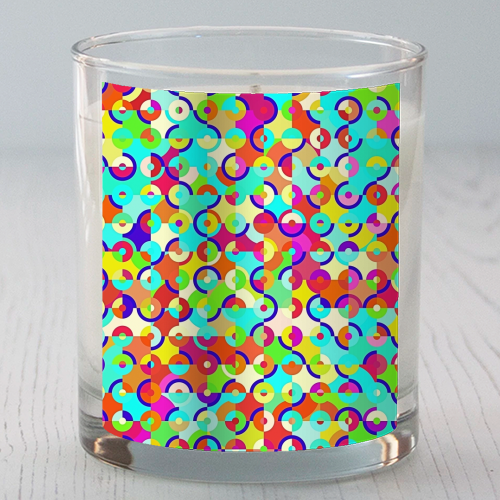 Colorful Retro Circles - scented candle by Kaleiope Studio