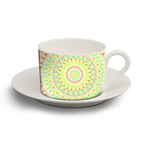Groovy Kaleidoscope - personalised cup and saucer by Kaleiope Studio