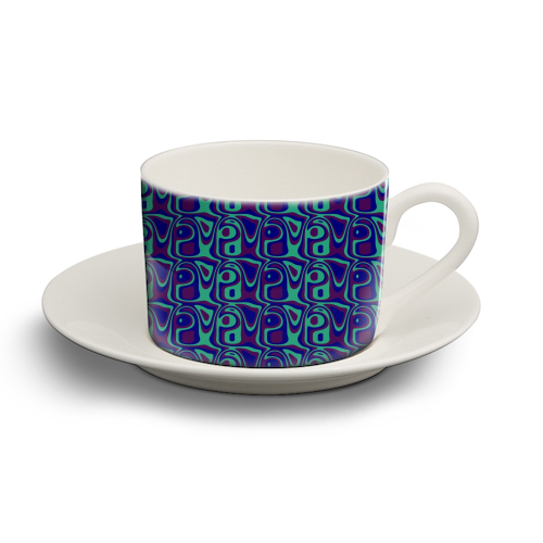 Funky Pattern - personalised cup and saucer by Kaleiope Studio