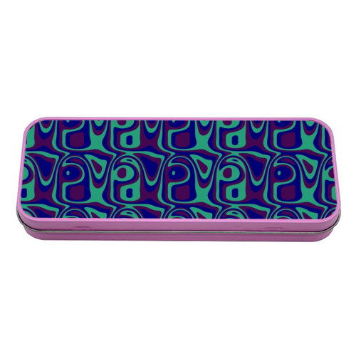 Funky Pattern - tin pencil case by Kaleiope Studio