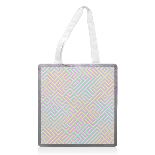 Colorful Maze Pattern - printed tote bag by Kaleiope Studio