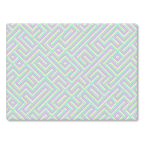 Colorful Maze Pattern - glass chopping board by Kaleiope Studio
