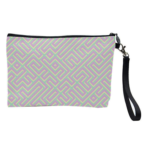 Colorful Maze Pattern - pretty makeup bag by Kaleiope Studio