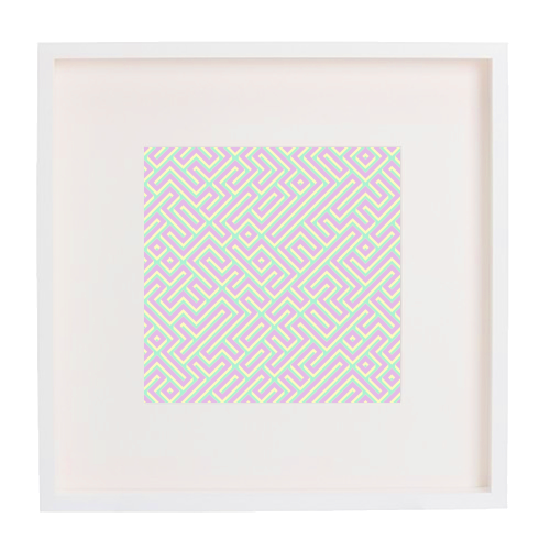 Colorful Maze Pattern - framed poster print by Kaleiope Studio