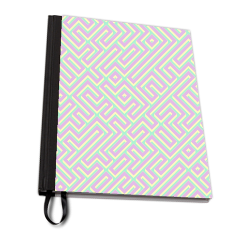 Colorful Maze Pattern - personalised A4, A5, A6 notebook by Kaleiope Studio