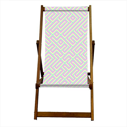 Colorful Maze Pattern - canvas deck chair by Kaleiope Studio