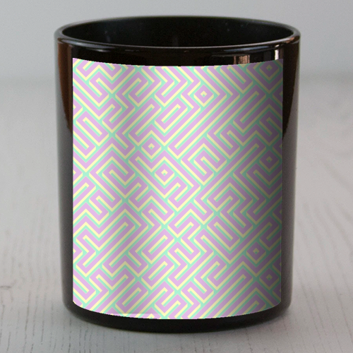 Colorful Maze Pattern - scented candle by Kaleiope Studio