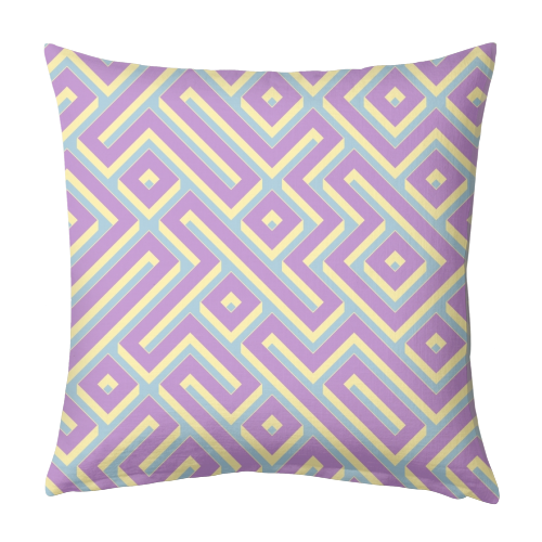 Colorful Maze Pattern - designed cushion by Kaleiope Studio