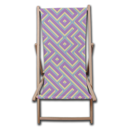 Colorful Maze Pattern - canvas deck chair by Kaleiope Studio